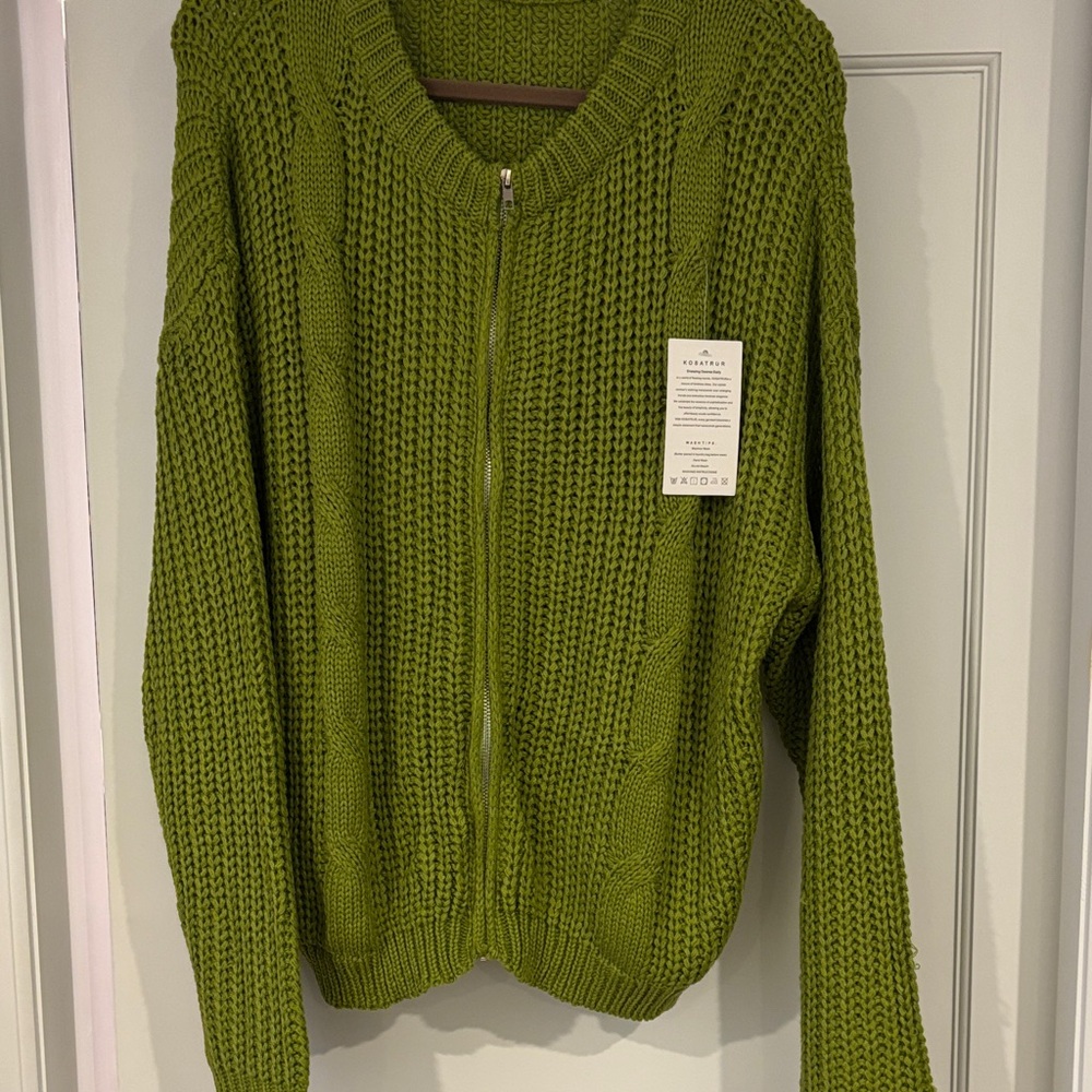 Vagabond Olive Green Knit Cardigan